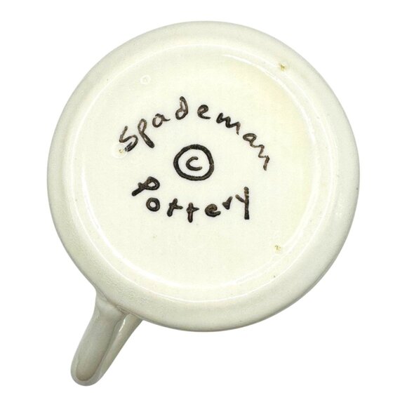 Ceramic Mug With Paw Print Design & Dalmatian Figurine Inside By Spademan Potter - Picture 3 of 6